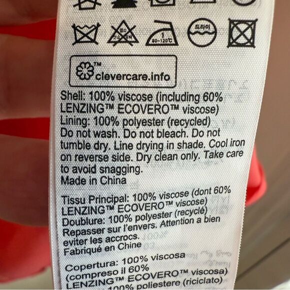 All Saints Ari Sleeveless Nila Mini Wrap Dress Orange and Pink Size 8 NWT - Picture 14 of 15